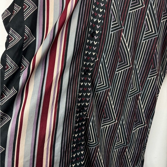 Vintage 70s Size L/XL J Riggings Disco Shirt Geometric Stripes Multi Print - Picture 5 of 6